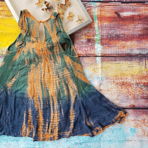 Lovers + Friends Tie Dye Mesh Mini Swing Dress S - Picture 7 of 10